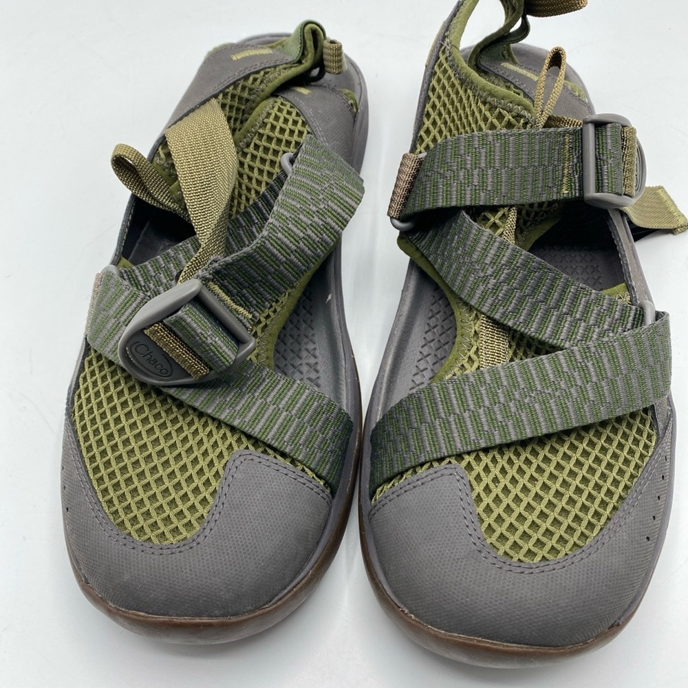Chaco Canvas Water Outcross Sandals Closed Toe Mens Size 10 Green JCH107293 - Picture 4 of 6